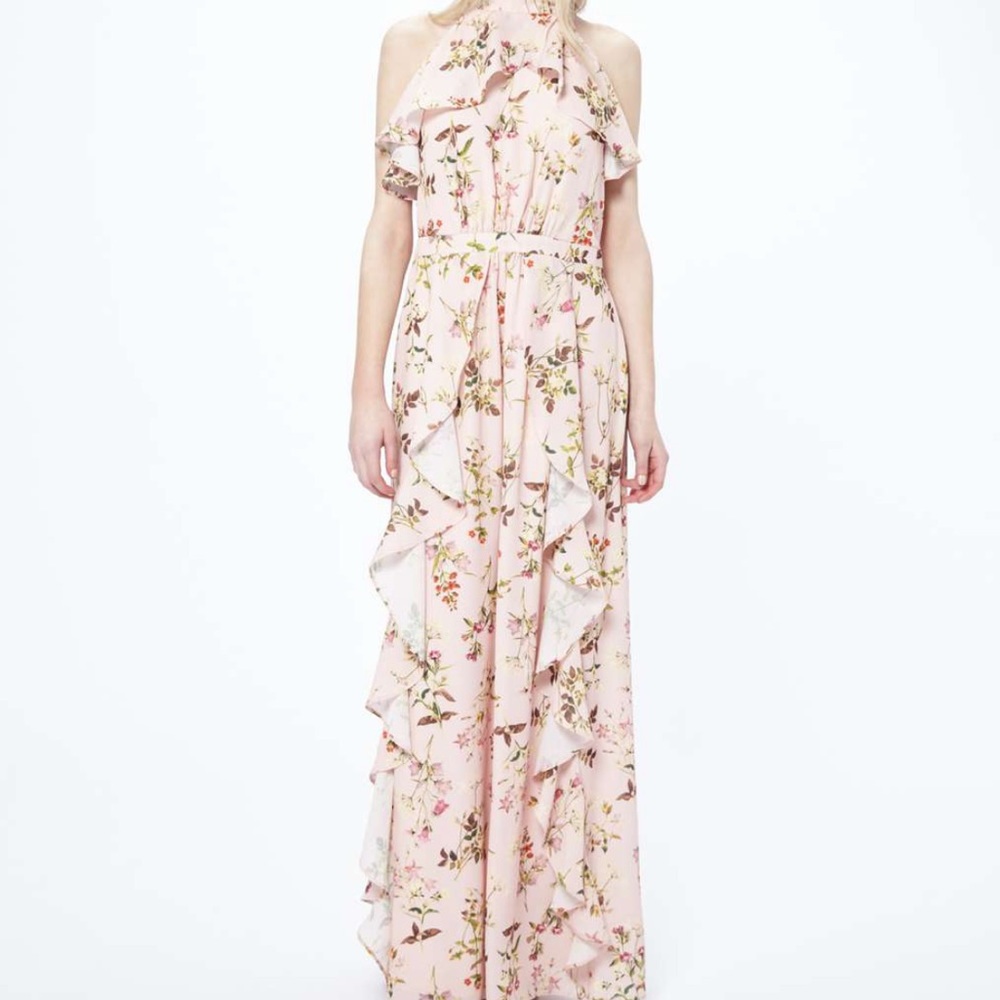 MISS SELFRIDGE Printed Ruffle Maxi Dress